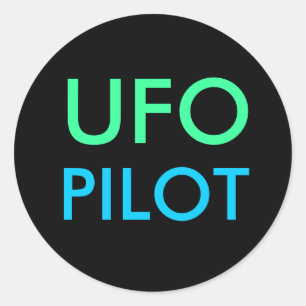 UFO-PILOT-Aufkleber Runder Aufkleber