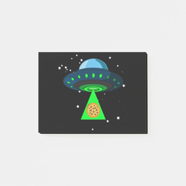 UFO Pizza Pick Up Post-it Klebezettel (Vorderseite)