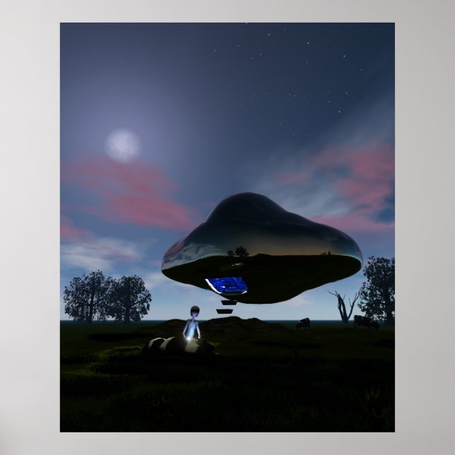 UFO-Plakat zur Verstümmelung von Rindern Poster (Vorne)