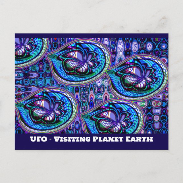UFO - Planet Erde besuchen Postkarte (Vorderseite)