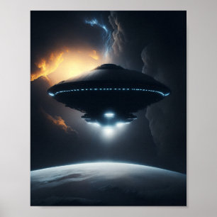 UFO Poster SCI FI Wall Alien Poster