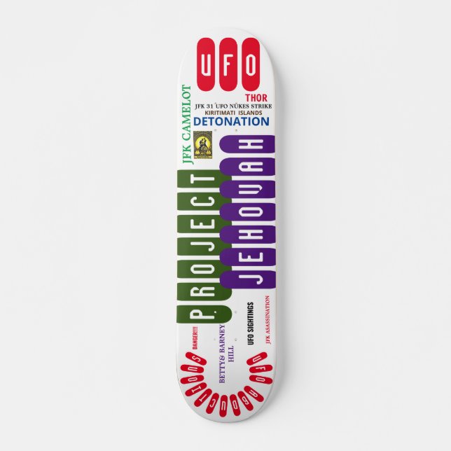 UFO PROJECT JEHOVAH Skateboard, 7¾ Zoll Deck Skateboard (Vorne)
