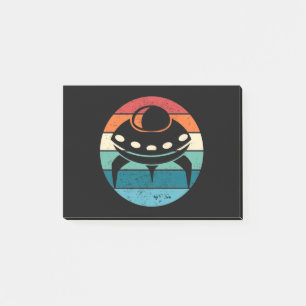 UFO Retro Sonnenuntergang Post-it Klebezettel