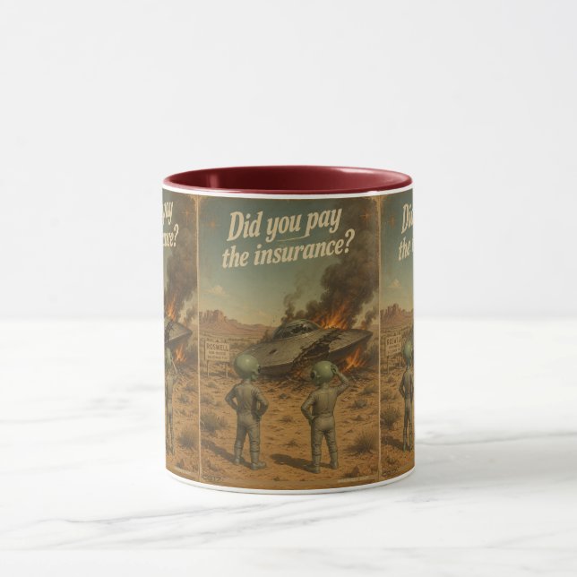 UFO Roswell 40-50s Tasse (Zentrum)