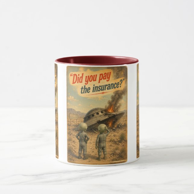 UFO Roswell 40-50s Tasse (Zentrum)