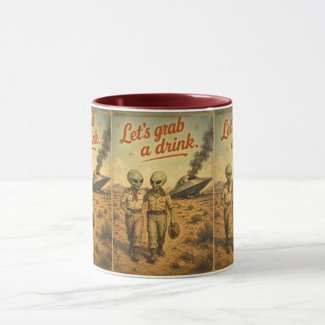 UFO Roswell 40-50s Tasse (Zentrum)
