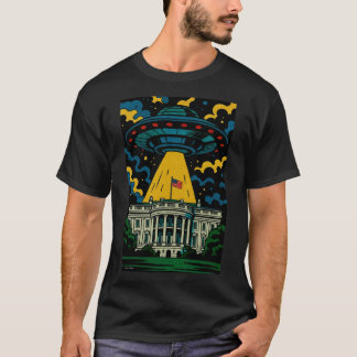 UFO schwebt über dem Weißen Haus T-Shirt
