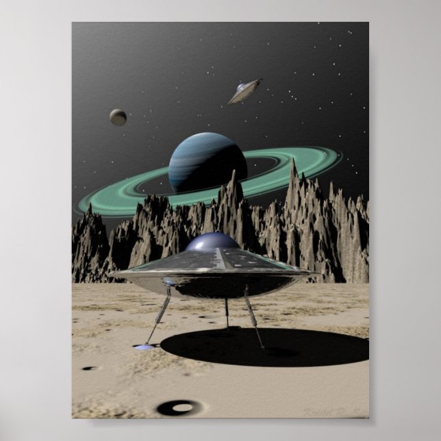 UFO - SciFi Kitch 50's (nach Kristel R. Sitz) Poster (Vorne)