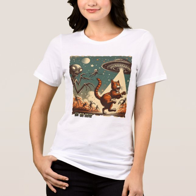 UFO Selfie: Vintage Invasion (T - Shirt der Frau) (Vorderseite)