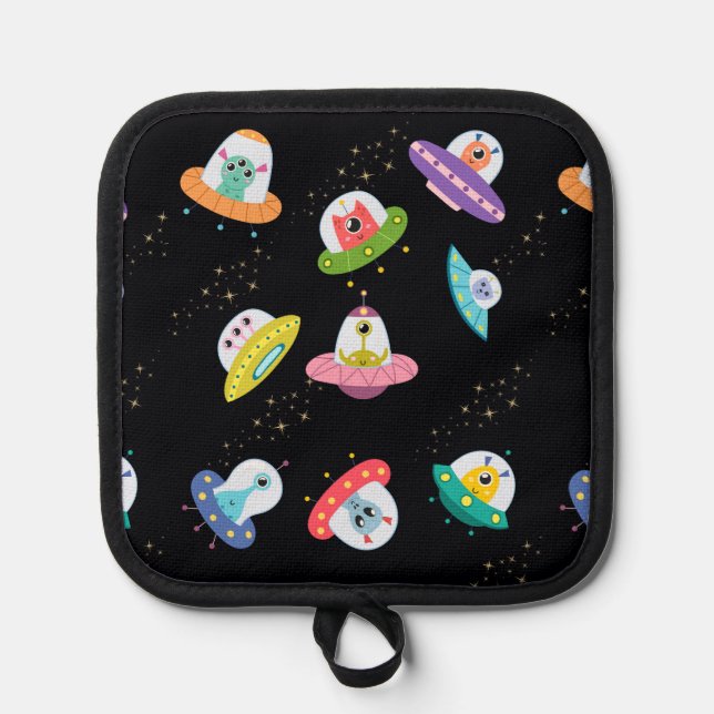 UFO SHIPS PATTERN TOPFLAPPEN (Vorderseite)