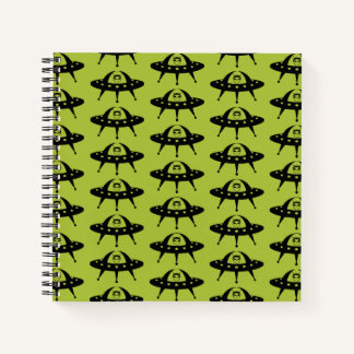 UFO Space Alien Sci Fi Flying Saucer Notebook Notizbuch
