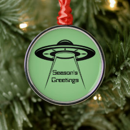 UFO Space Alien Sci Fi Flying Saucer Ornament Aus Metall