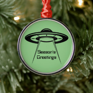 UFO Space Alien Sci Fi Flying Saucer Ornament Aus Metall