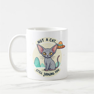 UFO-Sphynx-Katze-Beurteilung sarkastische Cartoon- Kaffeetasse