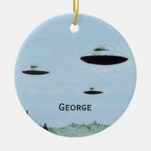 UFO-Trio Keramik Ornament