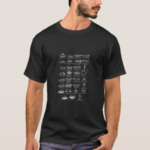 Ufo Type Flying Saucer Ship Identification Chart T-Shirt