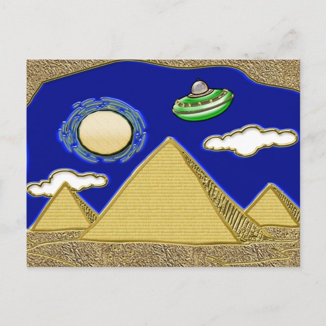 UFO über Ägypten Postkarte (Vorderseite)