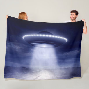 UFO ÜBER DIE LANGJÄHRIGE STRASSE FLEECEDECKE