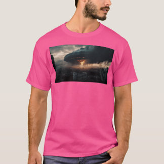 Ufo über eine Stadt T-Shirt
