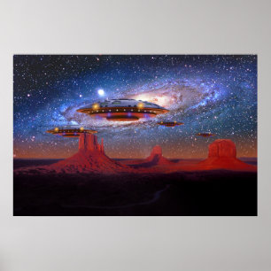 UFO über Monument-Tal Poster