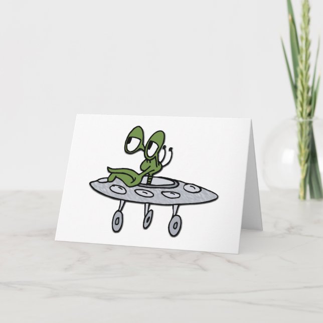 UFO und Alien Feiertagskarte (Vorderseite)