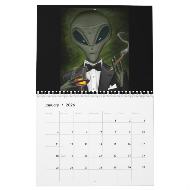 UFO und Alien Spaß Kalender (Jan 2026)