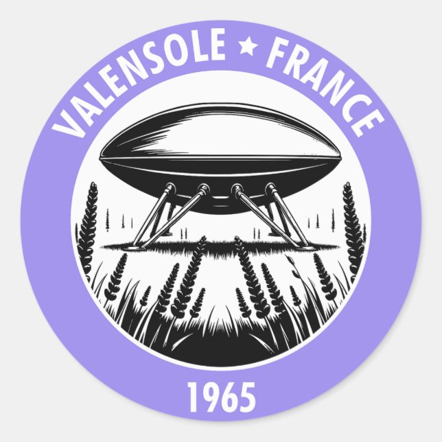 UFO Valensole 1965 Runder Aufkleber (Vorderseite)