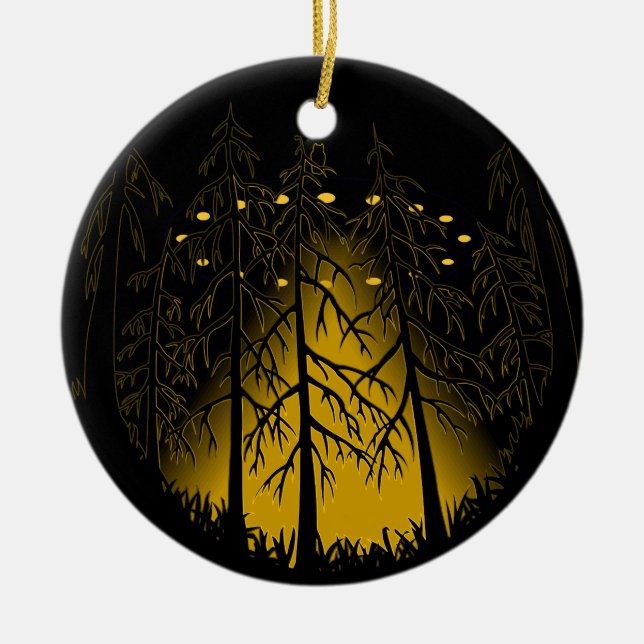 UFO-Verzierung fertigten coole UFO-Dekorationen Keramik Ornament (Vorne)