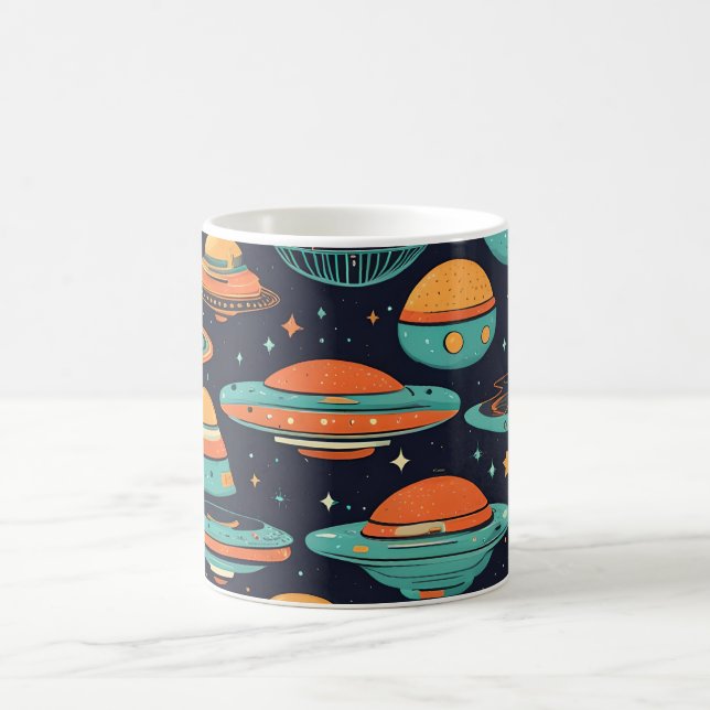 UFO Vintage Kunst Kaffeetasse (Mittel)