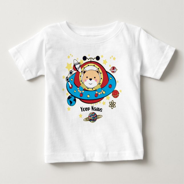 UFO-Weltraumbär Baby T-shirt (Vorderseite)