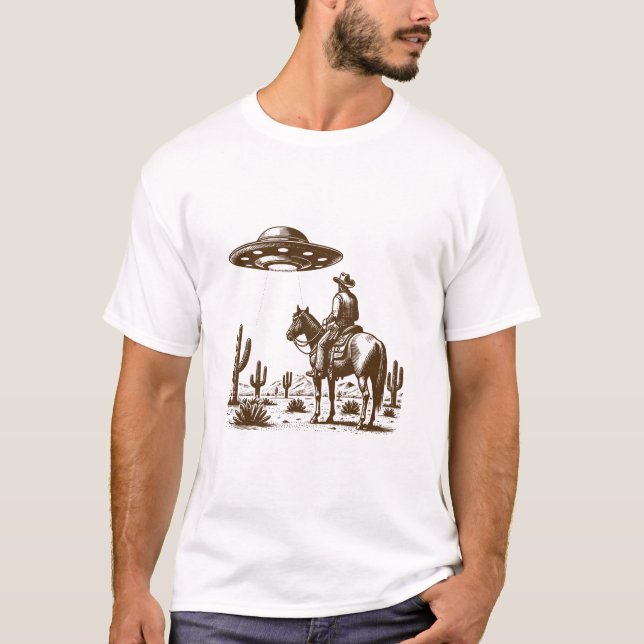 UFO Western Cowboy T-Shirt (Vorderseite)