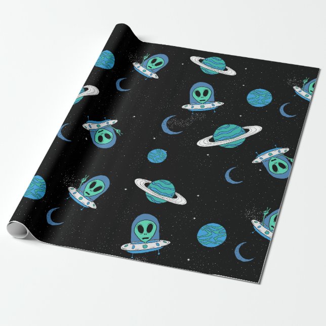 UFO Wrapping Papier Geschenkpapier (Ungerollt)