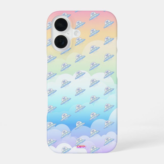 Ufodog logo 45g Clouds2 iPhone 16 Hülle (Rückseite)