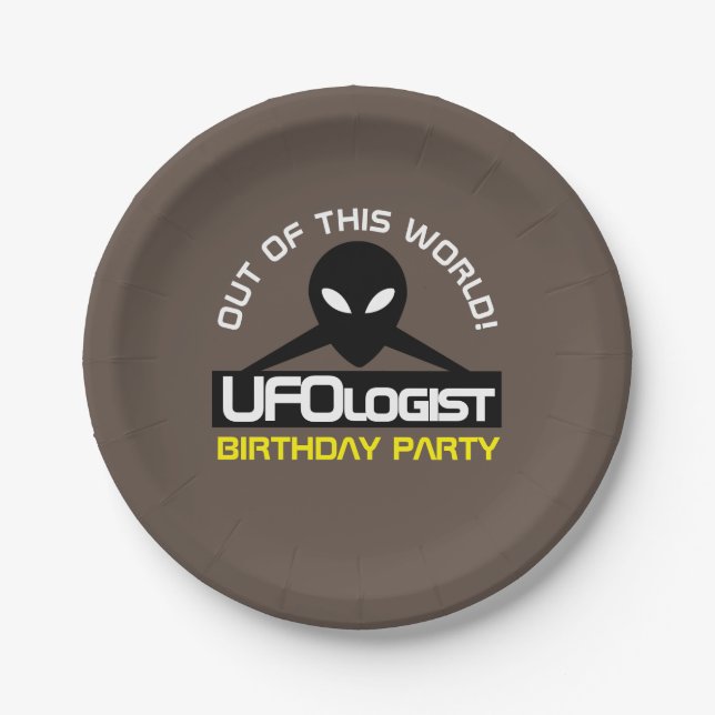 UFOlogist Party, Geburtstag Pappteller (Vorderseite)