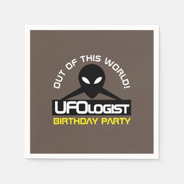UFOlogist Party, Geburtstag Serviette (Vorderseite)