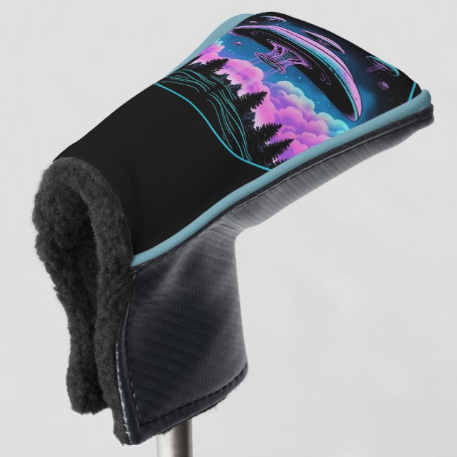 UFOs Alien Invasion Ästhetik Golf Headcover (3/4 Vorderseite)