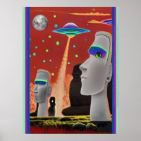 UFOs bewegen die Moai