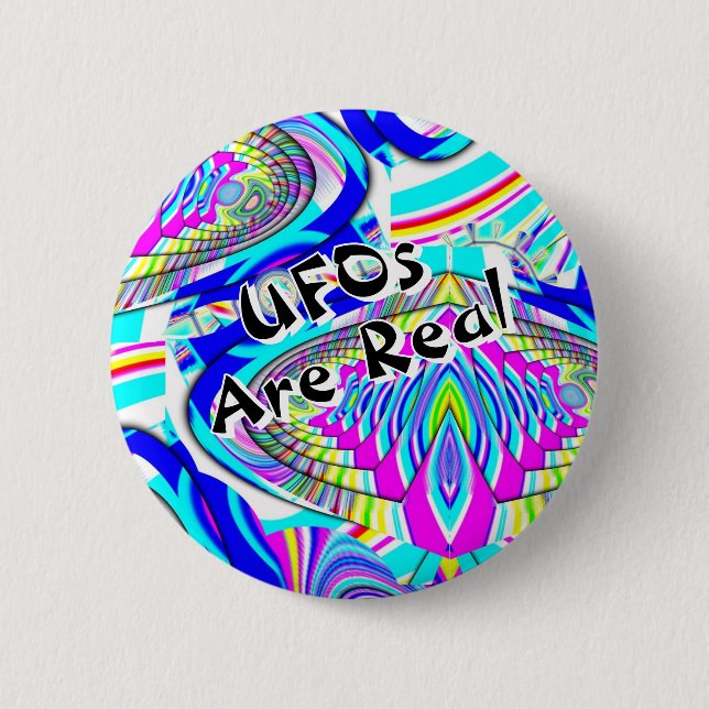 UFOs sind real ( Sie können die Wörter ändern ) Button (Vorderseite)