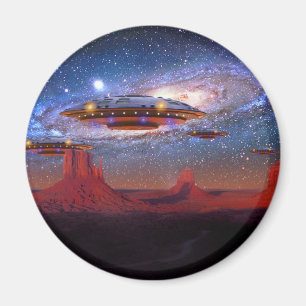UFOs über Monument Valley Magnet