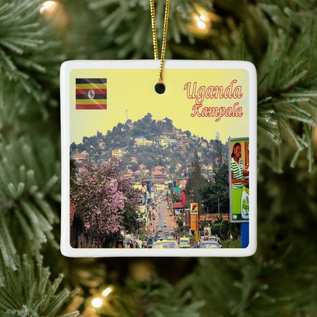 UG008 KAMPALA, Vorstadt, Uganda, Afrika, Keramikornament (Baum)