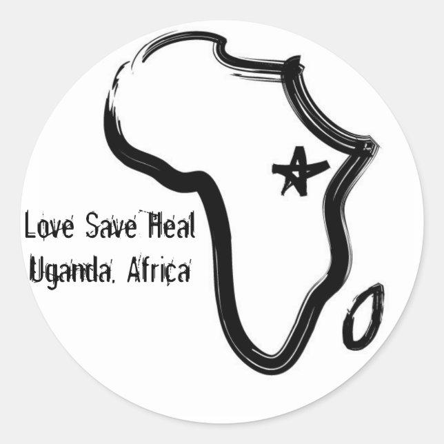 Uganda, Afrika-Aufkleber Runder Aufkleber (Vorderseite)