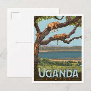 Uganda Afrika Vintage Reise  Postkarte