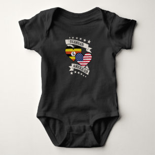 Uganda American Heart Flags Uganda Amerika Baby Strampler