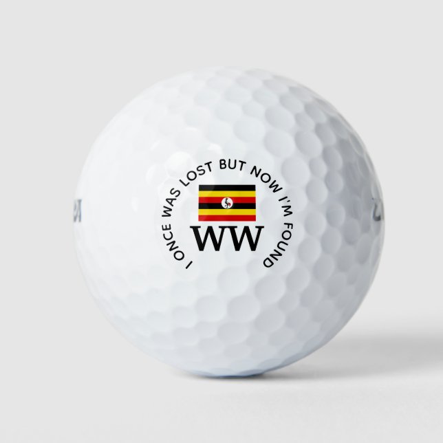 UGANDA Custom MONOGRAM Christlich Lost gefunden Golfball (Vorderseite)