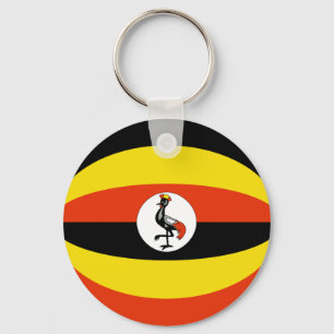 Uganda Fisheye Flag Schlüsselanhänger