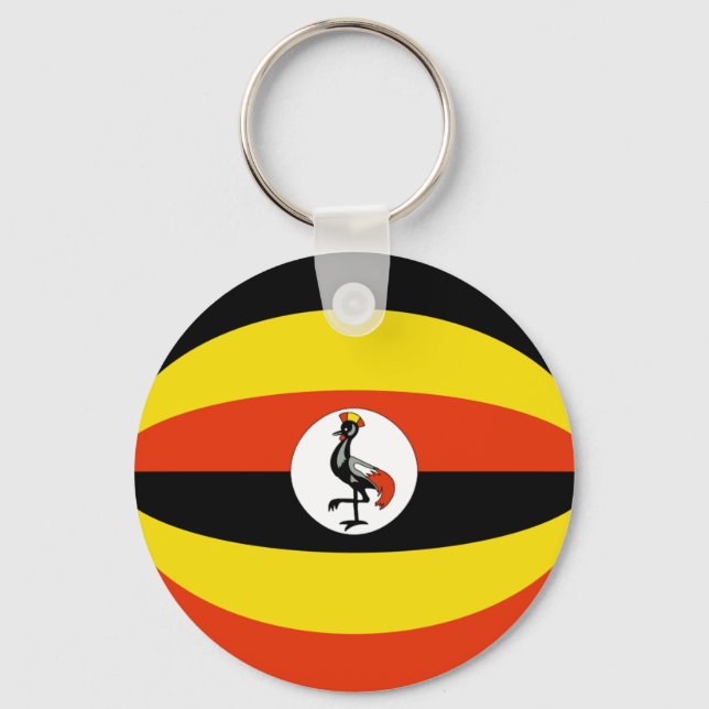 Uganda Fisheye Flag Schlüsselanhänger (Vorderseite)