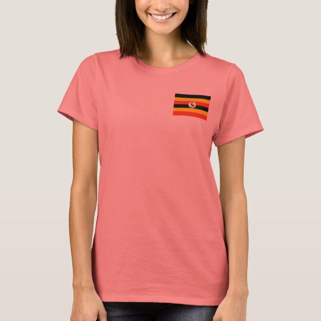 Uganda Flag and Map dk T - Shirt (Vorderseite)