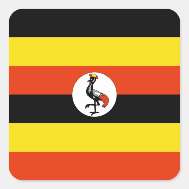 Uganda Flag-Aufkleber Quadratischer Aufkleber (Vorderseite)