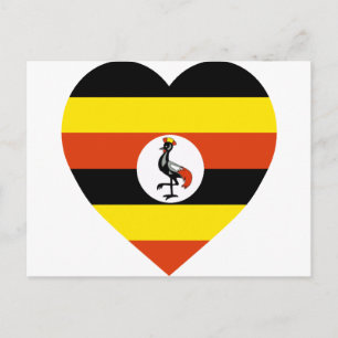 Uganda Flag Herz Postkarte