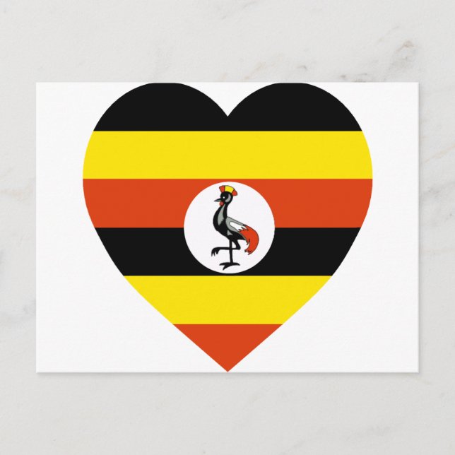 Uganda Flag Herz Postkarte (Vorderseite)